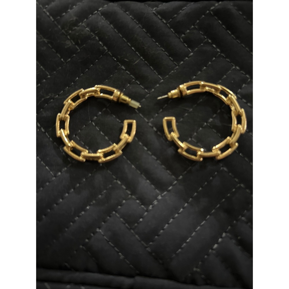 Gold Chain Link Hoop Earrings Statement Jewelry Trendy‎ Fashion